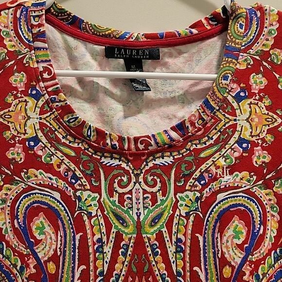 Lauren Ralph Lauren Colorful Tee shirt Medium fits like Small or XS - Picture 2 of 4